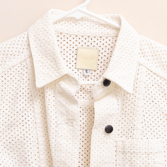 Joe's Ivory Denim Eyelet Jacket Size S - Picture 3 of 3